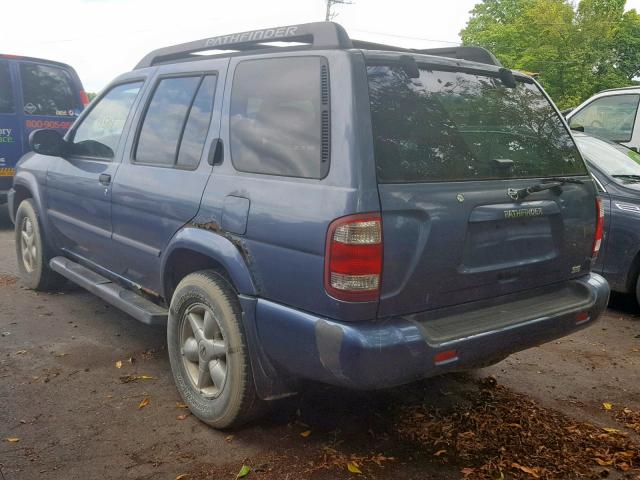 JN8DR09Y12W712084 - 2002 NISSAN PATHFINDER BLUE photo 3