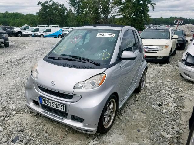 WMEEK31X99K278430 - 2009 SMART FORTWO PAS SILVER photo 2