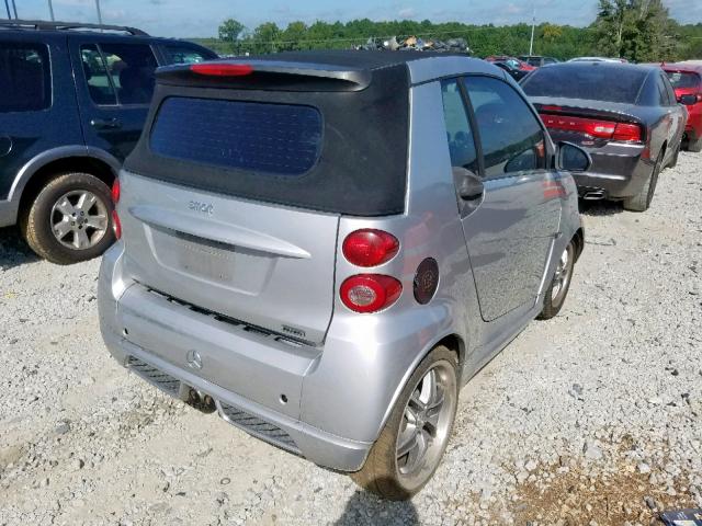 WMEEK31X99K278430 - 2009 SMART FORTWO PAS SILVER photo 4