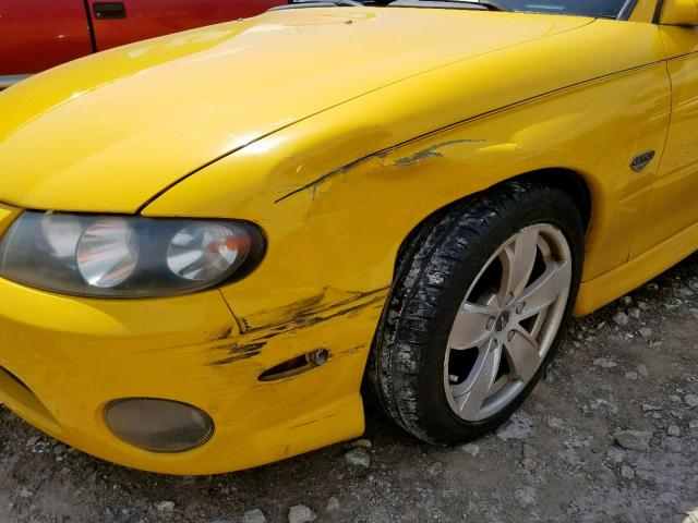 6G2VX12G14L173071 - 2004 PONTIAC GTO YELLOW photo 9