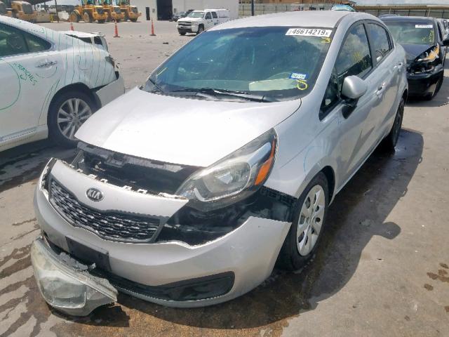 KNADM4A30E6342197 - 2014 KIA RIO LX SILVER photo 2