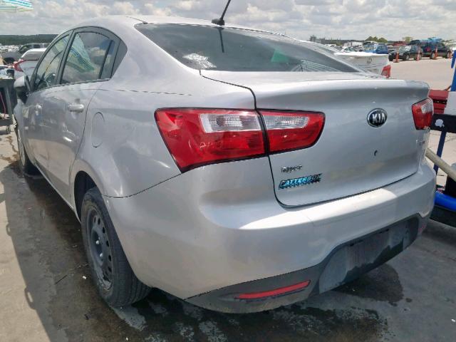 KNADM4A30E6342197 - 2014 KIA RIO LX SILVER photo 3