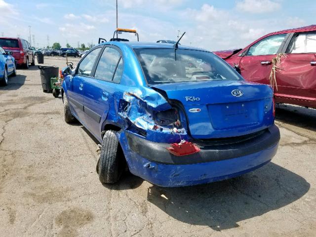 KNADE123066033096 - 2006 KIA RIO BLUE photo 3