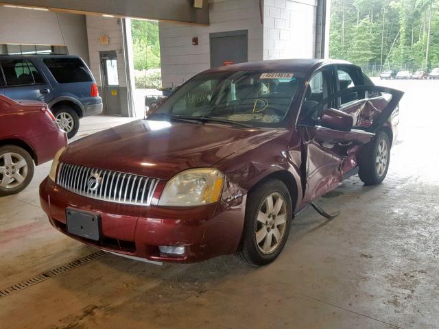 1MEFM40175G610697 - 2005 MERCURY MONTEGO LU RED photo 2