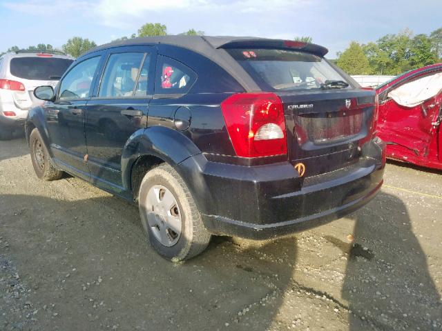 1B3HB28BX7D566640 - 2007 DODGE CALIBER BLACK photo 3