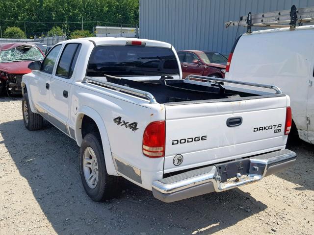 1D7HG48N24S611251 - 2004 DODGE DAKOTA QUA WHITE photo 3