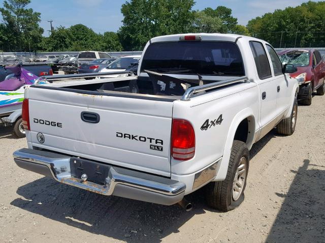 1D7HG48N24S611251 - 2004 DODGE DAKOTA QUA WHITE photo 4