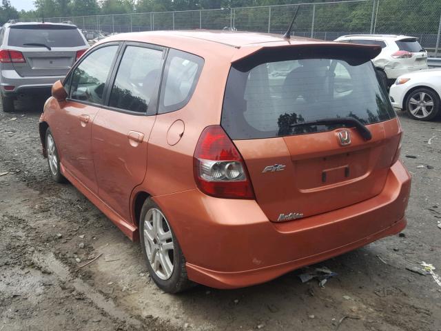 JHMGD38647S016678 - 2007 HONDA FIT S 橙色 照片 3