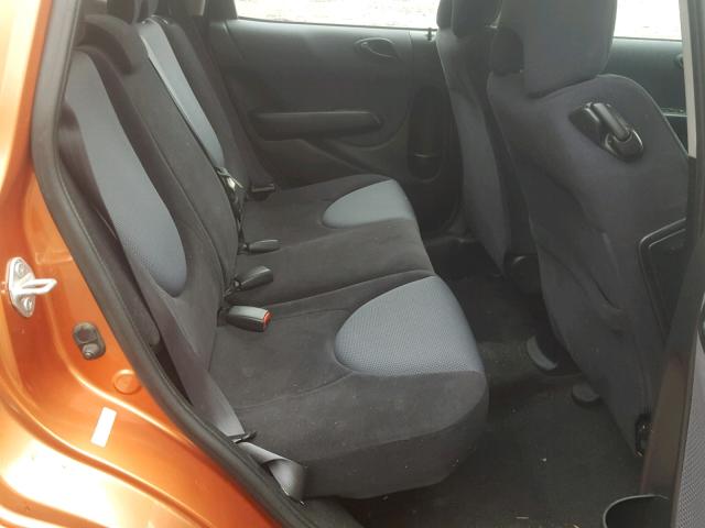 JHMGD38647S016678 - 2007 HONDA FIT S ORANGE photo 6