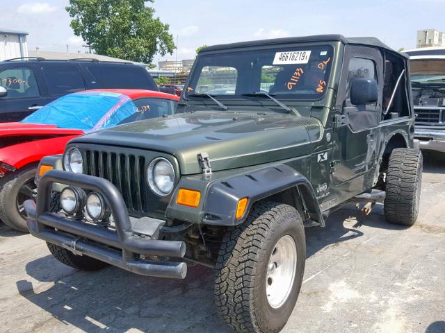 1J4FA39S16P785183 - 2006 JEEP WRANGLER X GREEN photo 2