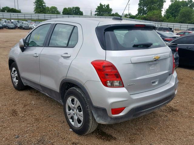 KL7CJKSB8JB722954 - 2018 CHEVROLET TRAX LS SILVER photo 3