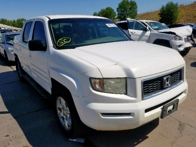 2HJYK16347H508994 - 2007 HONDA RIDGELINE WHITE photo 1