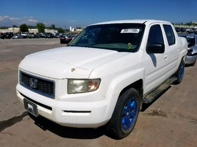 2HJYK16347H508994 - 2007 HONDA RIDGELINE WHITE photo 2