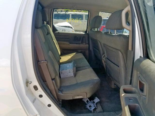 2HJYK16347H508994 - 2007 HONDA RIDGELINE WHITE photo 6