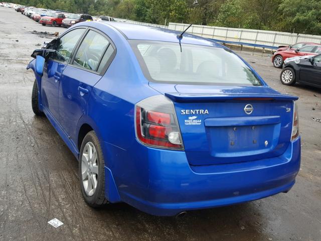 3N1AB6APXCL774182 - 2012 NISSAN SENTRA 2.0 BLUE photo 3