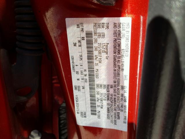 1FADP3N25EL341107 - 2014 FORD FOCUS TITA RED photo 10