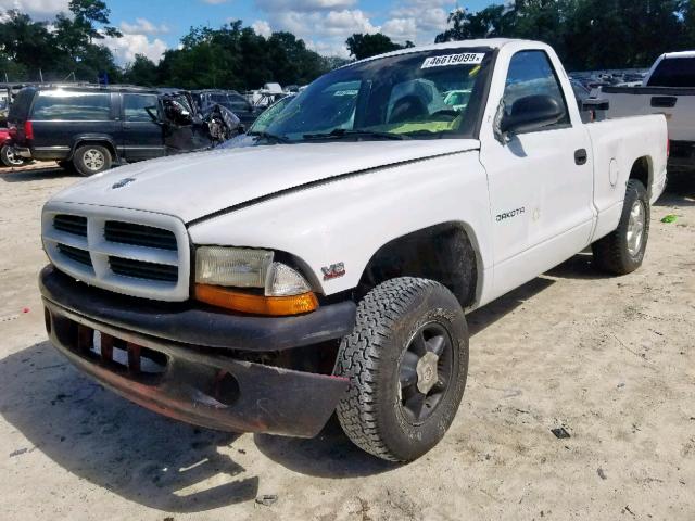 1B7GG26X9XS312777 - 1999 DODGE DAKOTA WHITE photo 2