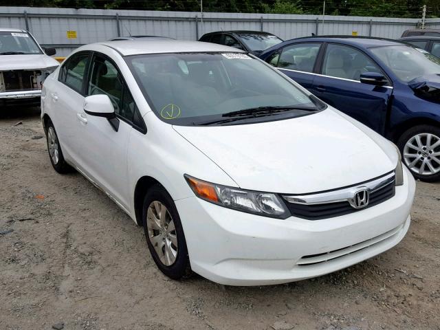 2HGFB2F5XCH586520 - 2012 HONDA CIVIC LX WHITE photo 1