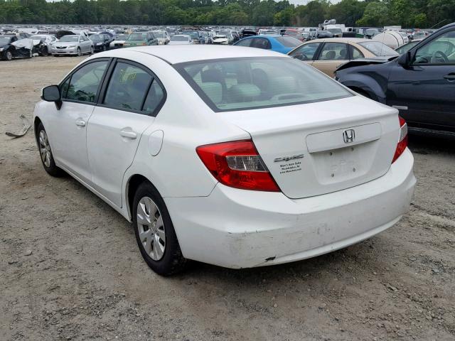 2HGFB2F5XCH586520 - 2012 HONDA CIVIC LX WHITE photo 3