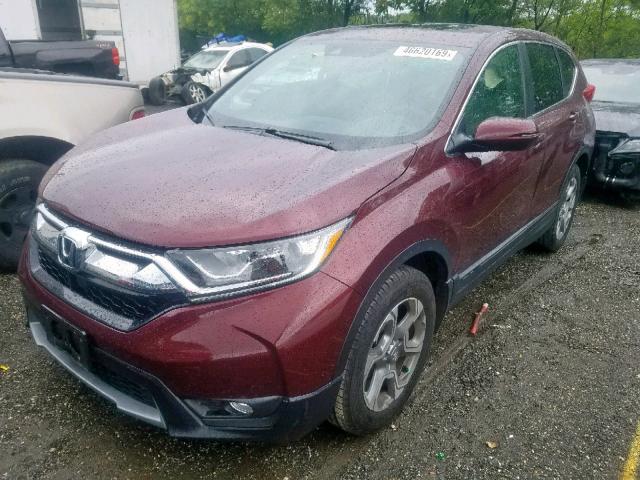 2HKRW2H84JH620818 - 2018 HONDA CR-V EXL MAROON photo 2