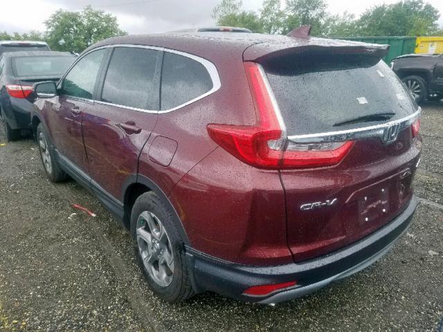 2HKRW2H84JH620818 - 2018 HONDA CR-V EXL MAROON photo 3