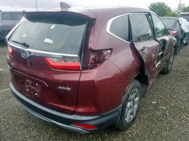 2HKRW2H84JH620818 - 2018 HONDA CR-V EXL MAROON photo 4