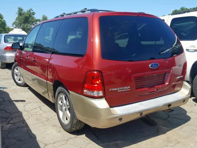 2FMDA582X4BA99525 - 2004 FORD FREESTAR L RED photo 3