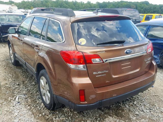 4S4BREJC5B2372375 - 2011 SUBARU OUTBACK 3. BROWN photo 3