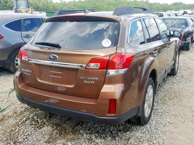 4S4BREJC5B2372375 - 2011 SUBARU OUTBACK 3. BROWN photo 4