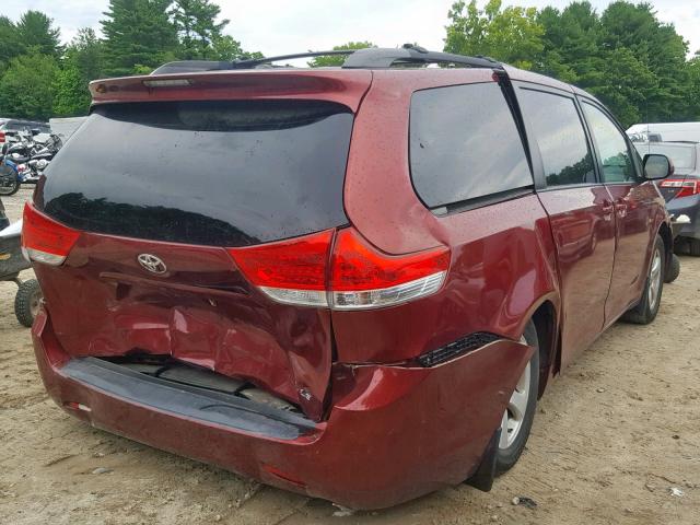 5TDKK3DC3BS140407 - 2011 TOYOTA SIENNA LE RED photo 4