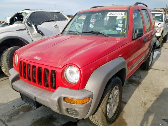 1J4GK48K24W328796 - 2004 JEEP LIBERTY SP RED photo 2