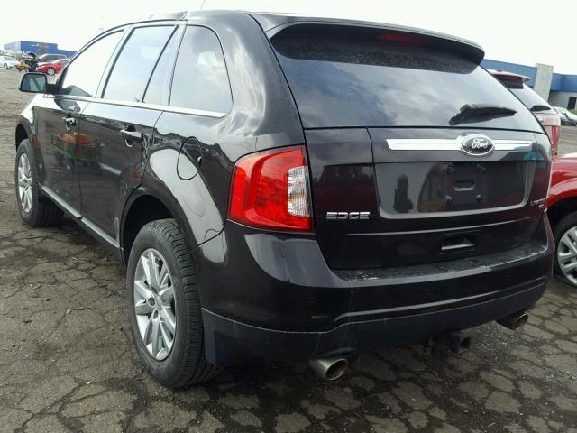 2FMDK4KC6EBA09992 - 2014 FORD EDGE LIMIT BROWN photo 3