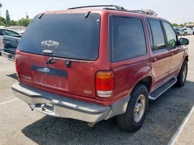 1FMZU32P2WZC00286 - 1998 FORD EXPLORER RED photo 4