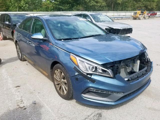 5NPE34AF9FH137912 - 2015 HYUNDAI SONATA SPO BLUE photo 1