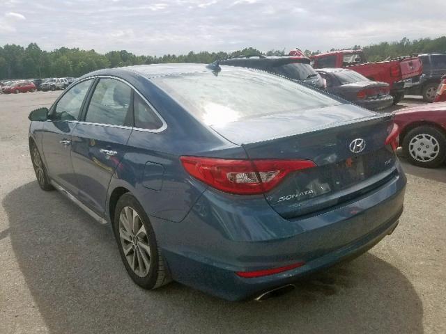 5NPE34AF9FH137912 - 2015 HYUNDAI SONATA SPO BLUE photo 3