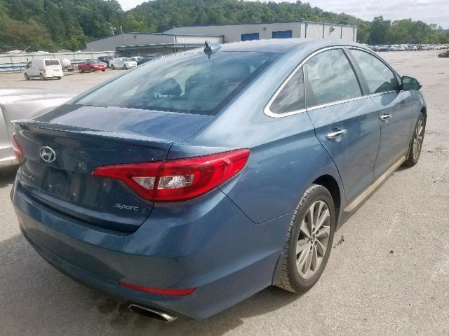 5NPE34AF9FH137912 - 2015 HYUNDAI SONATA SPO BLUE photo 4