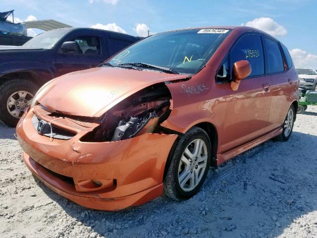 JHMGD38638S070300 - 2008 HONDA FIT SPORT ORANGE photo 2