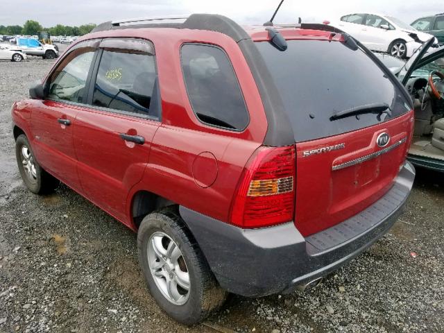 KNDJE723087466715 - 2008 KIA SPORTAGE E RED photo 3