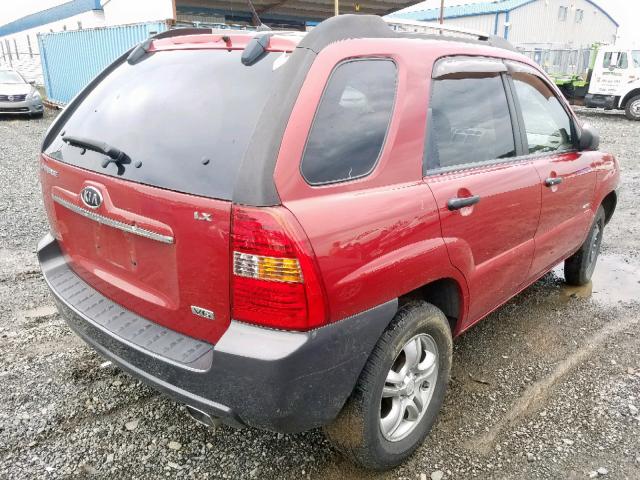 KNDJE723087466715 - 2008 KIA SPORTAGE E RED photo 4