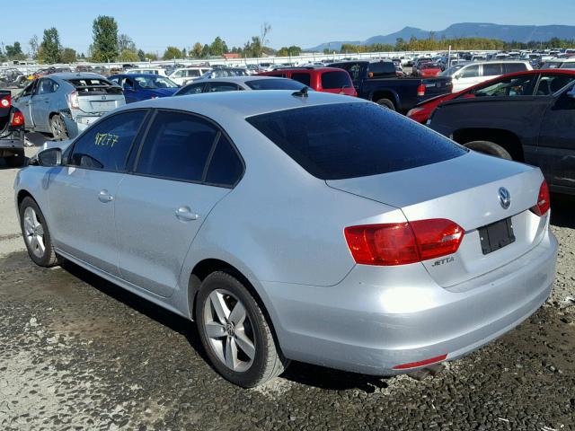 3VW3L7AJ6CM042837 - 2012 VOLKSWAGEN JETTA TDI SILVER photo 3