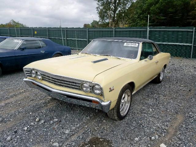 13617ATL26979 - 1967 CHEVROLET CHEVELLE YELLOW photo 2