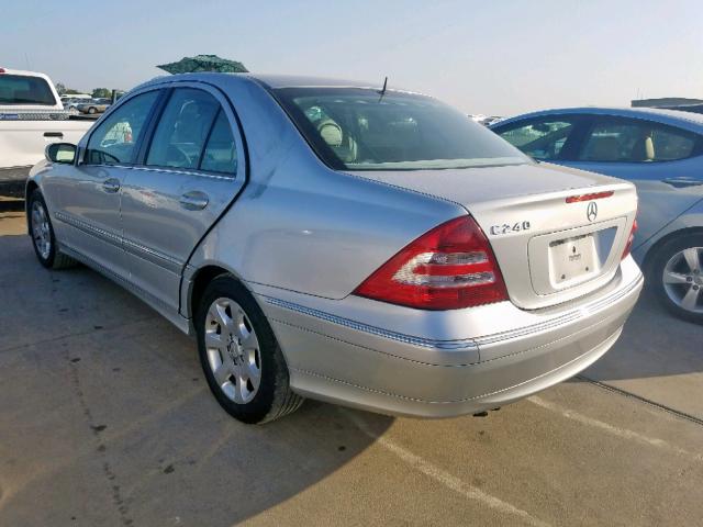 WDBRF61J25F566955 - 2005 MERCEDES-BENZ C 240 SILVER photo 3