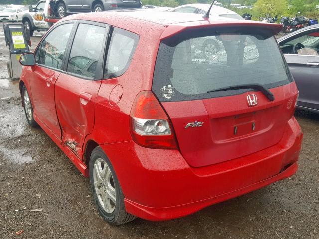 JHMGD38618S027493 - 2008 HONDA FIT SPORT RED photo 3