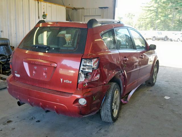 5Y2SM63895Z416181 - 2005 PONTIAC VIBE RED photo 4