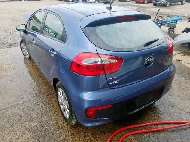 KNADM5A30G6659132 - 2016 KIA RIO LX BLUE photo 3