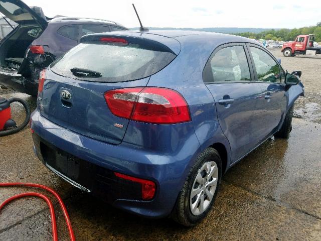 KNADM5A30G6659132 - 2016 KIA RIO LX BLUE photo 4