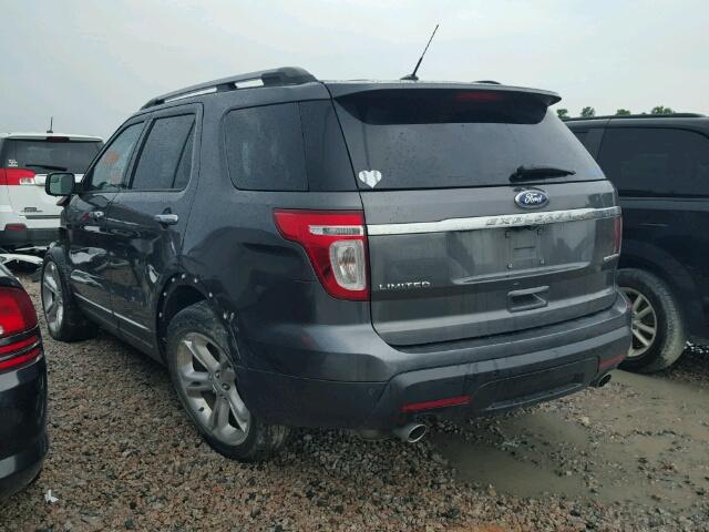 1FM5K7F87FGA89504 - 2015 FORD EXPLORER L GRAY photo 3