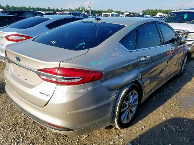 3FA6P0LU2HR190843 - 2017 FORD FUSION SE GOLD photo 4