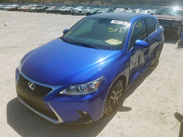 JTHKD5BH8F2213559 - 2015 LEXUS CT 200 BLUE photo 2