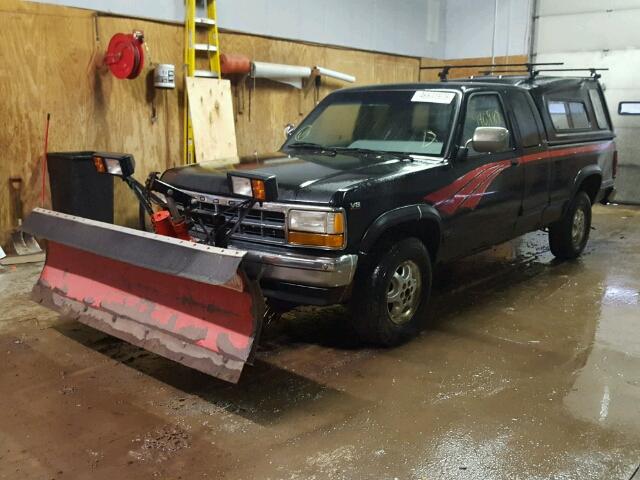 1B7GG23Y6RW116336 - 1994 DODGE DAKOTA BLACK photo 2